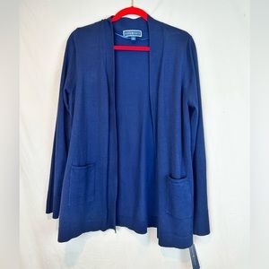 NWT Karen Scott Waterfall Open Cardigan with Pockets